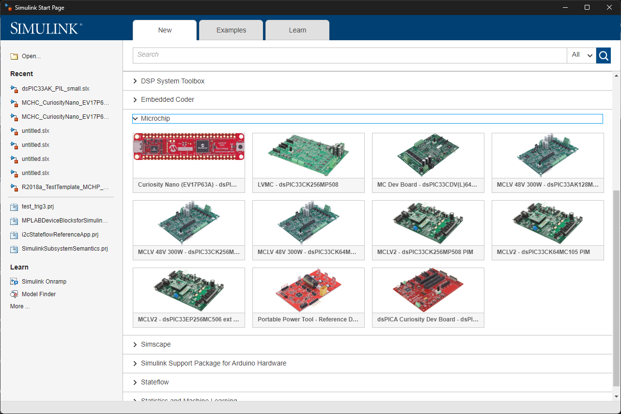 Create from Microchip Template