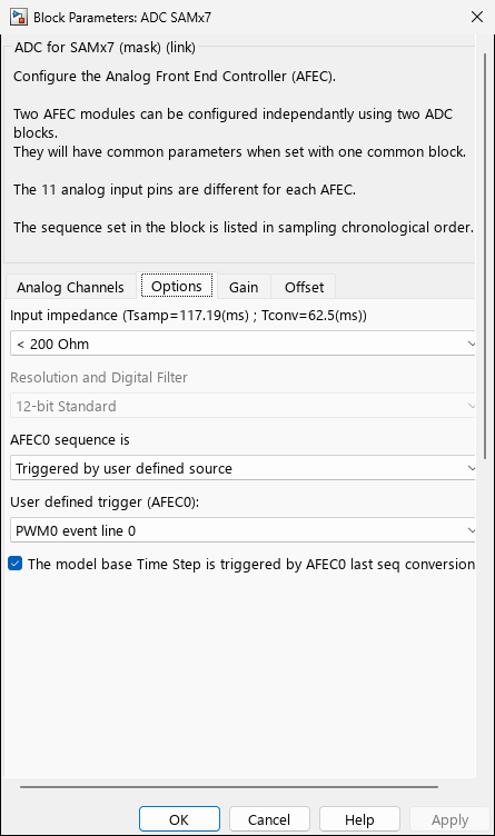 adc_samx7 — Tab 2: Options