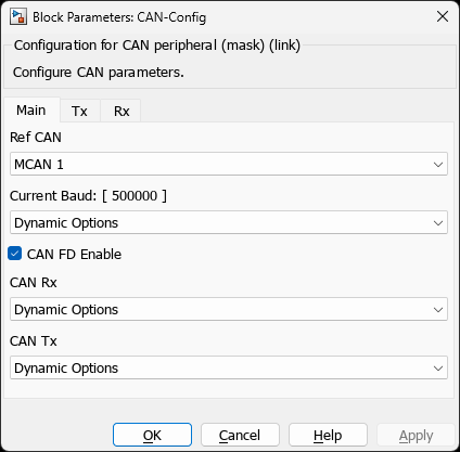 CAN Config — Main Tab