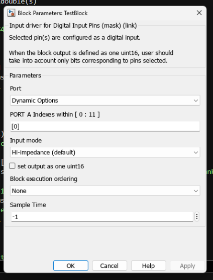 Digital Input — Main Tab