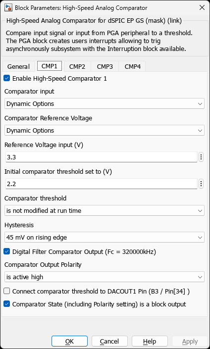 High-Speed Analog Comparator โ CMP1 Tab