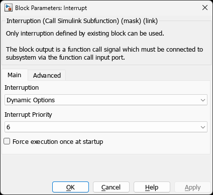 Interrupt — Main Tab