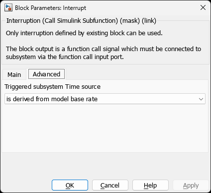 Interrupt — Advanced Tab