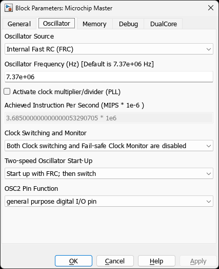 Master — Oscillator Tab