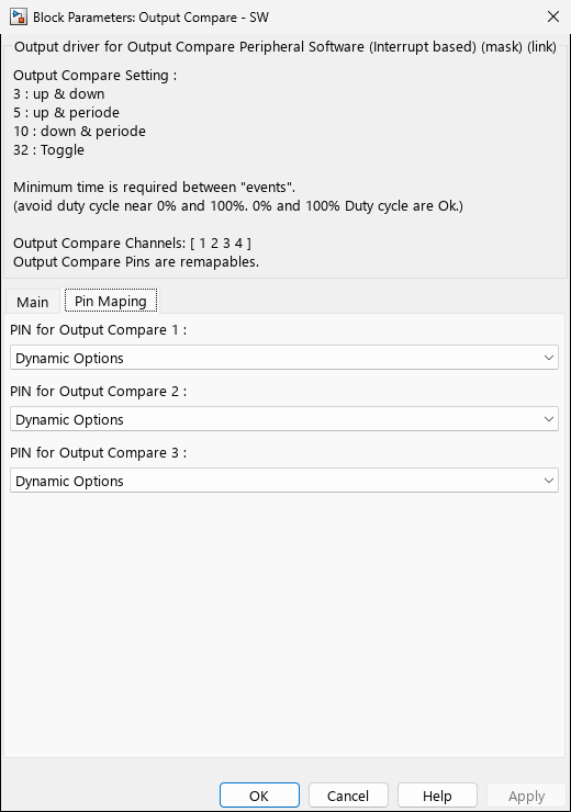 output_compare_sw โ Tab 2: Pin Maping