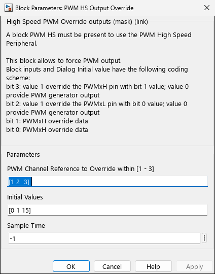 pwm_hs_output_override โ Tab 1: Main