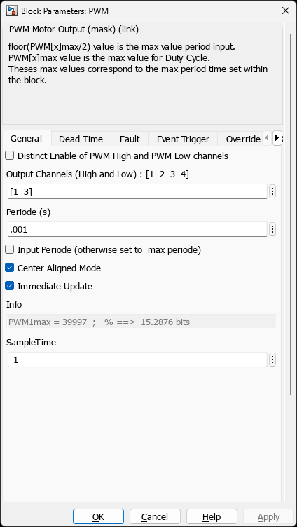 PWM — General Tab