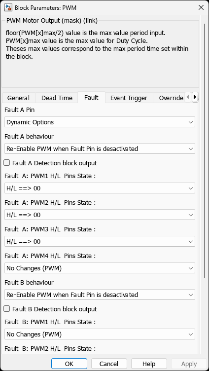 PWM — Fault Tab