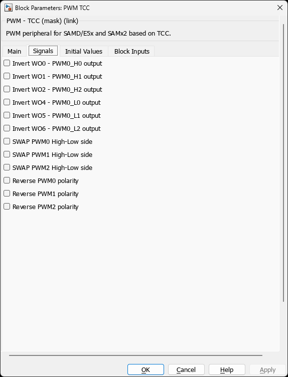 PWM TCC โ Signals Tab