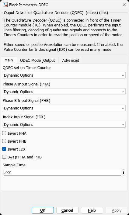 QDEC SAMx Block — Main Tab