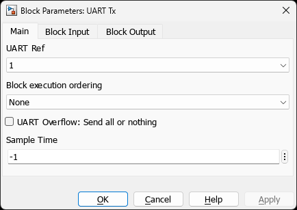 UART Tx โ Main Tab