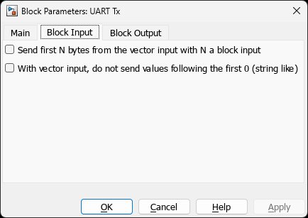 UART Tx โ Block Input Tab