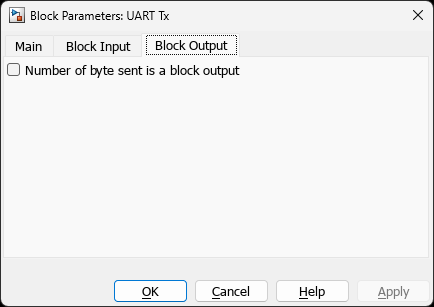 UART Tx โ Block Output Tab