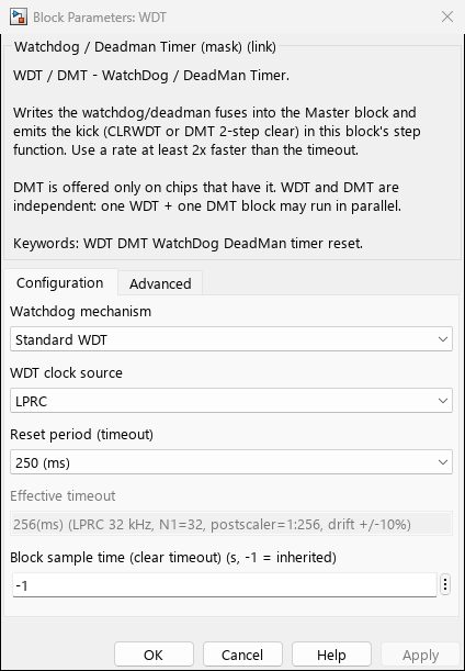 watchdog_dmt — Tab 1: Configuration