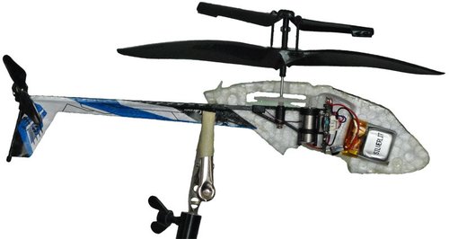 Picooz opened — rotor and DC motor visible